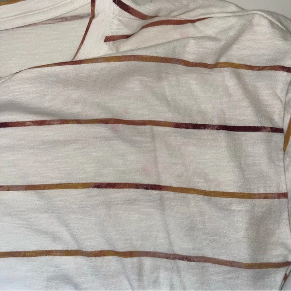 Maurices 24/7 Forever White & Pink Striped Drop Shoulder Tee Medium Women’s - Picture 5 of 12